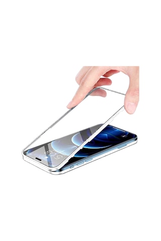 Apple iPhone Uyumlu 12 360 Derece Tam Kaplayan Cam Kapak Kılıf