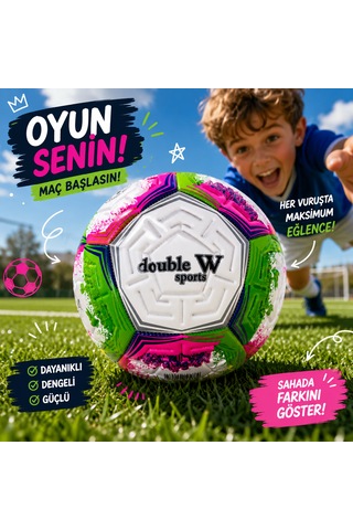 Double W Sports 5 Numara Futbol Topu Dikişli Dayanıklı Antrenman Ve Maç Topu Turuncu Çok Renkli