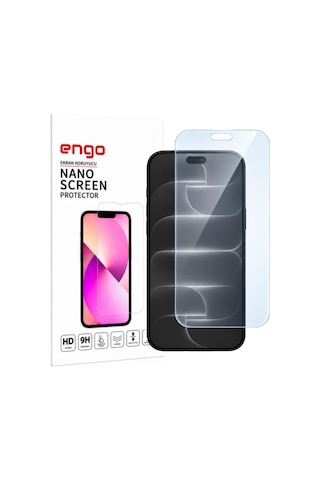 Apple İphone 18 Pro İle Uyumlu Ekran Koruyucu A3714 Nano Parlak 9h Kırılmaz Esnek Cam Çizilmeye Dayanıklı Şeffaf
