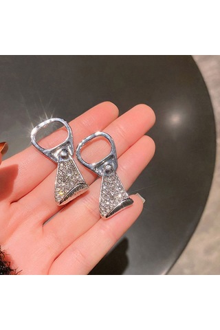 Rhinestone Pull Küpeler Kadın Partileri Ve Tatilleri İçin Çinko Alaşım Pırıl Pilding Mücevherleri Çok Renkli