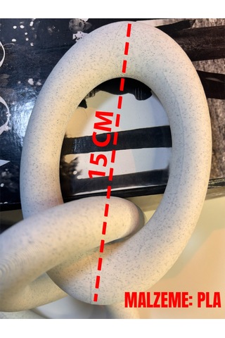 Modern Beyaz Zincir Dekoratif Obje Şık Masa Üstü & Kitaplık Süs Eşyası 15 Cm X 3 Zincir Bloğu