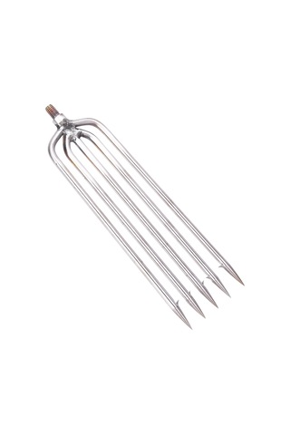 Geeroyoo Stainless Steel Balık Mızrağı 5 Tırnaklı Dönmeci Uçlu 8mm Vida İle Evrensel Uyumlu Av Aleti