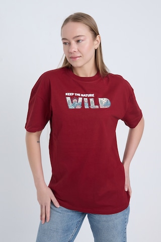 Velvoria Unisex Oversize Bordo Wild T-shirt