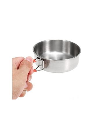 Bloomnest Açık Hava Kamp Mutfağı İçin 2 Adet Paslanmaz Çelik Kase Metalik, Küçük Boy Metalik