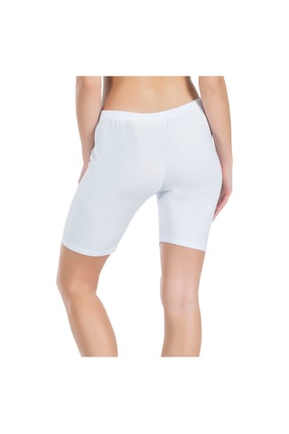 Likralı Battal Kısa Kadın Tayt 412b Beyaz