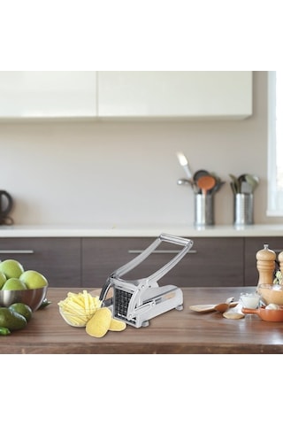 Pazly Patates Kızartması Kesici Paslanmaz Çelik Kaymaz Taban Mutfak Aleti Çok Renkli Çok Renkli