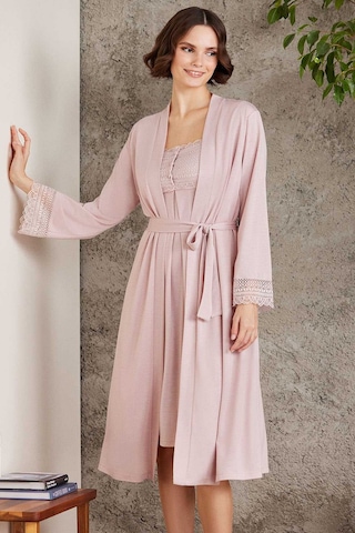 Pierre Cardin 4005 Hamile Lohusa Sabahlıklı Gecelik Takım-pudra