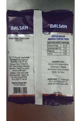Balsan Toz Sütlü Salep 250 G