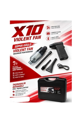 Yk Design X10 Vıolent Turbo Fan Süpürge Siyah