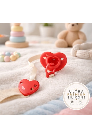 Tgm Baby Ultra Premium Silikon Kalpli Emzik Plus Kırmızı