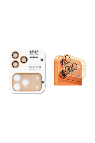 Maks Technology Apple İphone Uyumlu 17 Pro Mkst Cl-22 Parmak İzi Bırakmayan Anti-reflective 2in1 Kamera Lens Koruyucu - Mavi