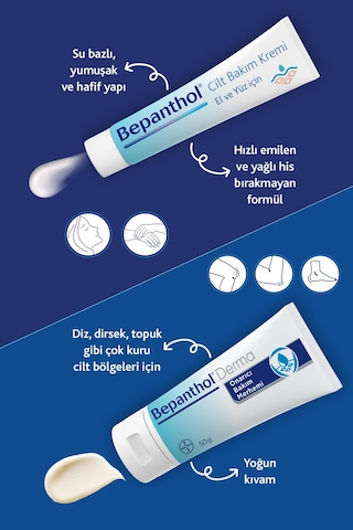 Bepanthol Derma Onarıcı Bakım Kremi 50 G + Cilt Bakım Kremi 30 G