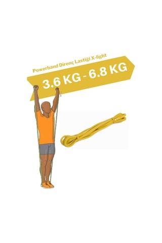 Powerband Direnç Lastiği ve Egzersiz Bandı Sarı X-Light Sarı