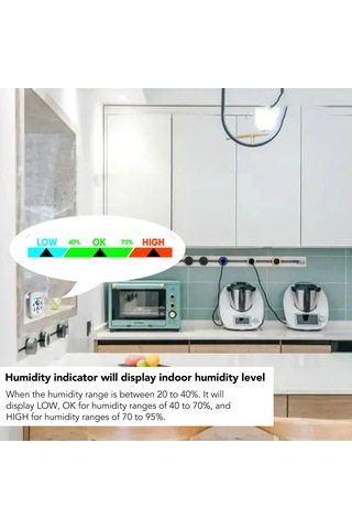 Reedark Oda Sıcaklık Ve Nem Ölçer, Renkli Ekran, Yüksek-düşük Değer Gösterimi, Yüksek Hassasiyetli Sensör, Yatak Odası-ofis-mutfak Uygun