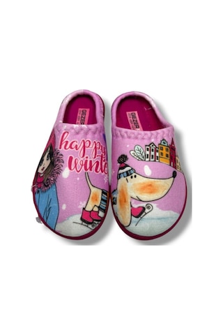 Gezer 14531-26 Happy Winter Termal Kız Çocuk Ev Terlik 30-35 Pembe