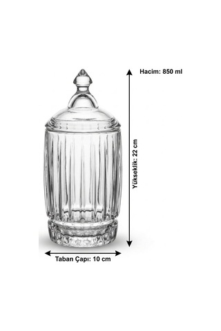 3 Lü Elysia Desen Tezgah Üstü Cam Drajelik-baharatlık-kavanoz Seti 3x850 Cc. Şeffaf