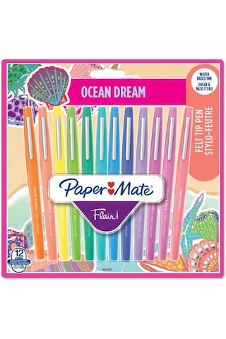 Paper Mate Flair Ocean Dream Keçeli Kalem Seti 12 Renk Orta Uç 0.7 Mm