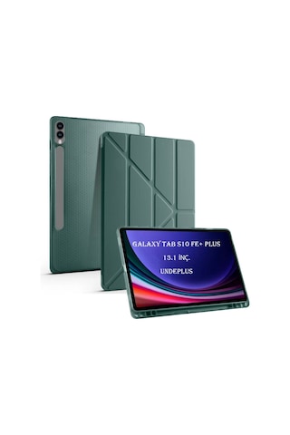 Samsung Uyumlu Galaxy Tab S10 Fe+ Plus Kılıf Kalem Bölmeli Trifolding Case X620 X626 Kapaklı
