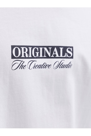 Jack & Jones Erkek Gögüs Baskili Bisiklet Yakatisört - Savona - 12310070 Beyaz