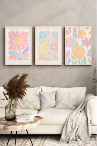 Ahşap Çerçeveli Mdf Tablo Seti Salon Ve Oturma Odası Için Çt3096 32 X 42