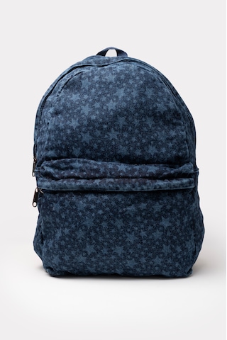 İcone Bag Icone Unısex Sırt Çantası, Yıkamalı Denim Çanta, Fermuar Kapamalı, Kot Sırt Çantası Yıldız