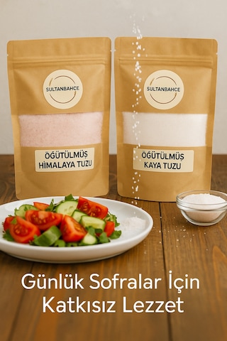 Doğal Tuz İkilisi Himalaya Tuzu & Kaya Tuzu 2 250 Gr - Öğütülülmüş - Sofralık