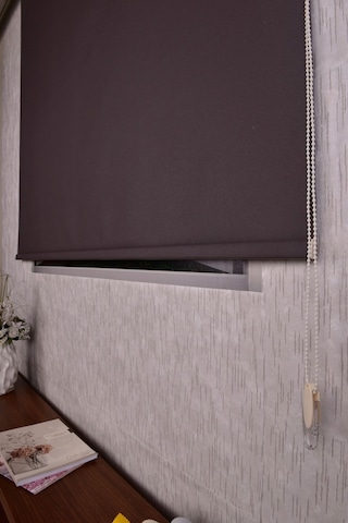 Kahve Düz Etek Dilimsiz Mat Sun P-1745 Zebra Stor Güneşlik Perde