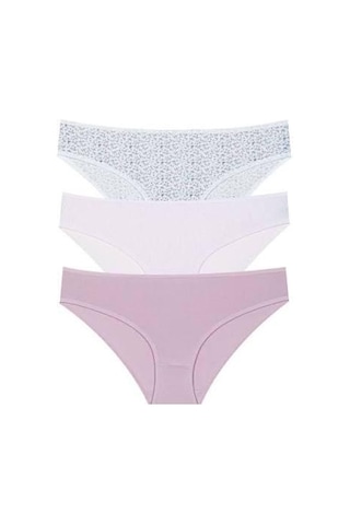 Berrak 3 Lü Paket Çok Renkli Pamuklu Bikini Kadın Külot 11370 Çok Renkli