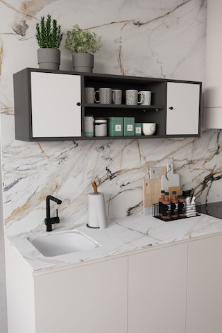 Merano 120 Cm Mutfak Düzenleyici Erzak Dolabı Antrasit -beyaz