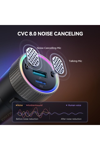 Joyroom Jr-ccb02 Araba Bluetooth 5.4 Kablosuz Verici Mp3 Çalar Siyah