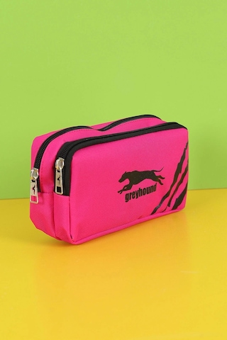 Rlx-141 İki Gözlü Kalemlik Okul Üniversite Çocuk Kalem Kutusu Pembe Beyaz