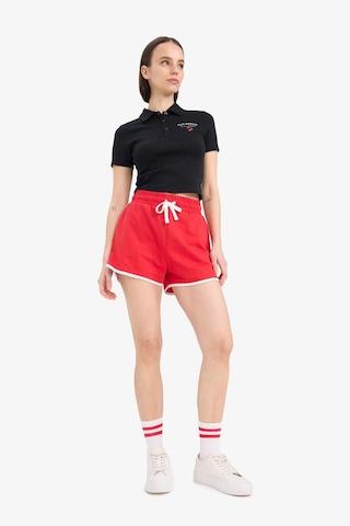 DeFacto Coool Fitted Polo Yaka Baskılı Ribana Kısa Kollu Siyah Tişört D1095AX25SMBK81