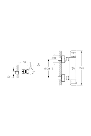 Artema A47055Exps Aquaheat Termostatik Duş Bataryası Krom