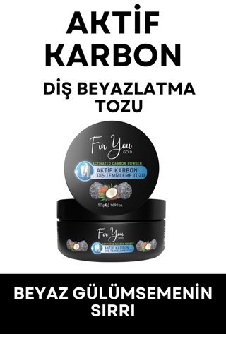 Aktif Karbon Diş Temizleme Tozu 50 Gr Extra Beyazlatıcı Diş Tozu + Nane 2adet