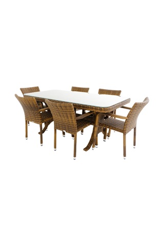 Peter 90x180 Rattan Bahçe Masa Takımı Rehome