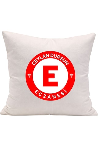 Eczacılara Özel Tasarım Kırlent Kılıfı - Eczane İsmi Yazılabilir Diğer
