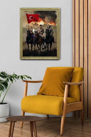 Atatürk 3'lü Önder 60x80 Cm Tablo