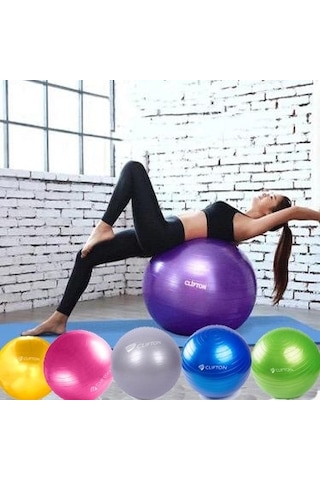 65 CM Pilates Topu Kalın Büyük Boy Pilates Topu Mor