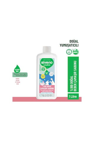 Siveno %100 Doğal Bebek Çamaşır Sabunu Kendinden Yumuşatıcılı Bitkisel Deterjan Konsantre Vegan 1000 Ml