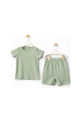 For My Baby Basic Bebek Şortlu Takım Yeşil1