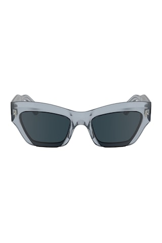 Calvin Klein Ck 24531s 412 53 Unisex Geometrik Şeffaf Mavi Kemik Güneş Gözlüğü Şeffaf