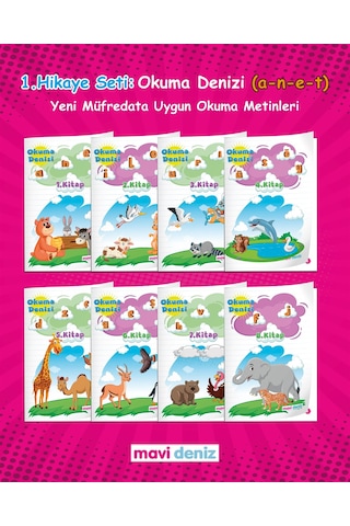 Mavi Deniz 2025 1. Sınıf Minik Kuş Maviş 3 Lü Hikaye Seti 24 Kitap Renkli