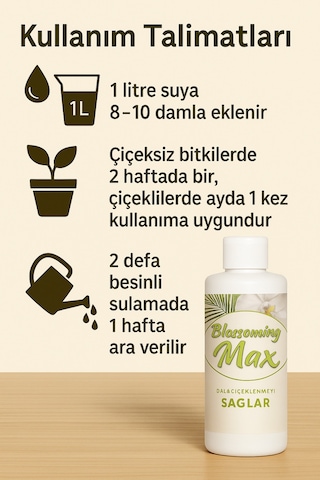 Blossomingmax - Orkideler İçin Dal Ve Çiçek Destekleyici Premium Besin 100 Ml 1000