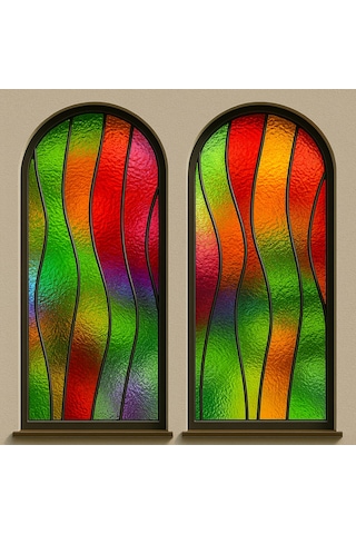 Vitray Desen Yapışkanlı Şeffaf Folyo 67cmx 150 cm - ölçü 67cm x150 cm