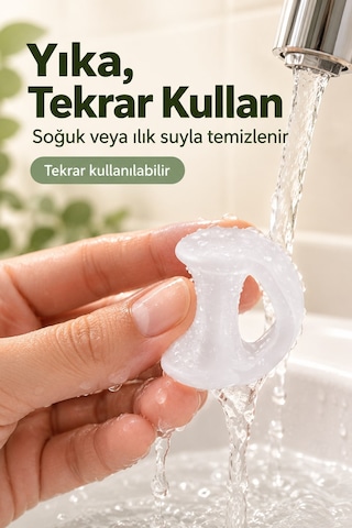 Silikon Ayak Parmak Ayırıcı Yüzük 1 Çift Şeffaf Parmak Arası Makara