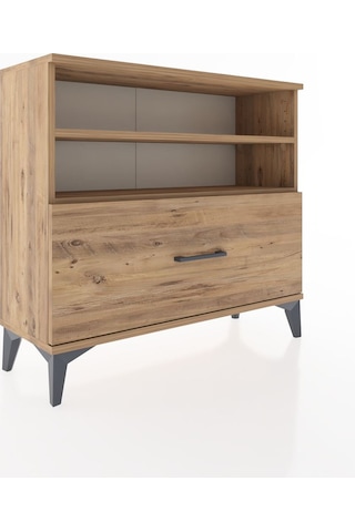 Arges Şifonyer 2 Raflı Tek Çekmeceli 88x30x80 Çam-çam Çam