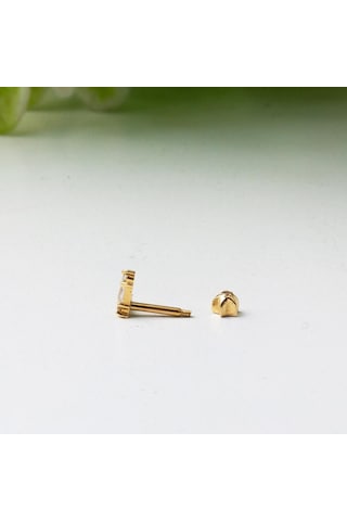 Bilezikci  14 Ayar Altın Tragus Piercing Küpe Kphsy14k22488 Sarı