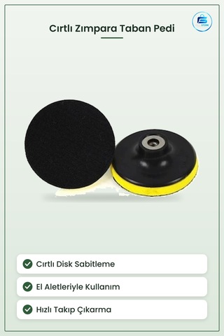 Cırtlı Disk Zımpara Ucu Taban Pedi Pratik Takıp Çıkarma El Aletle