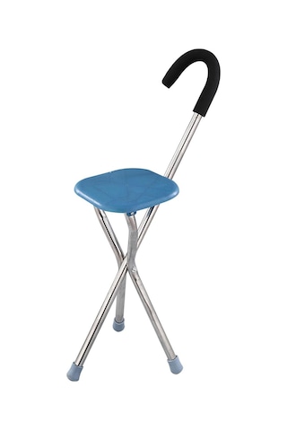 Dolıty Katlanır Baston Koltuk Rahat Kolu 34 Inç Uzun Kare-mavi