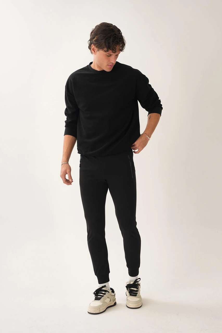 Slim Fit Siyah Jogger Eşofman Altı Siyah